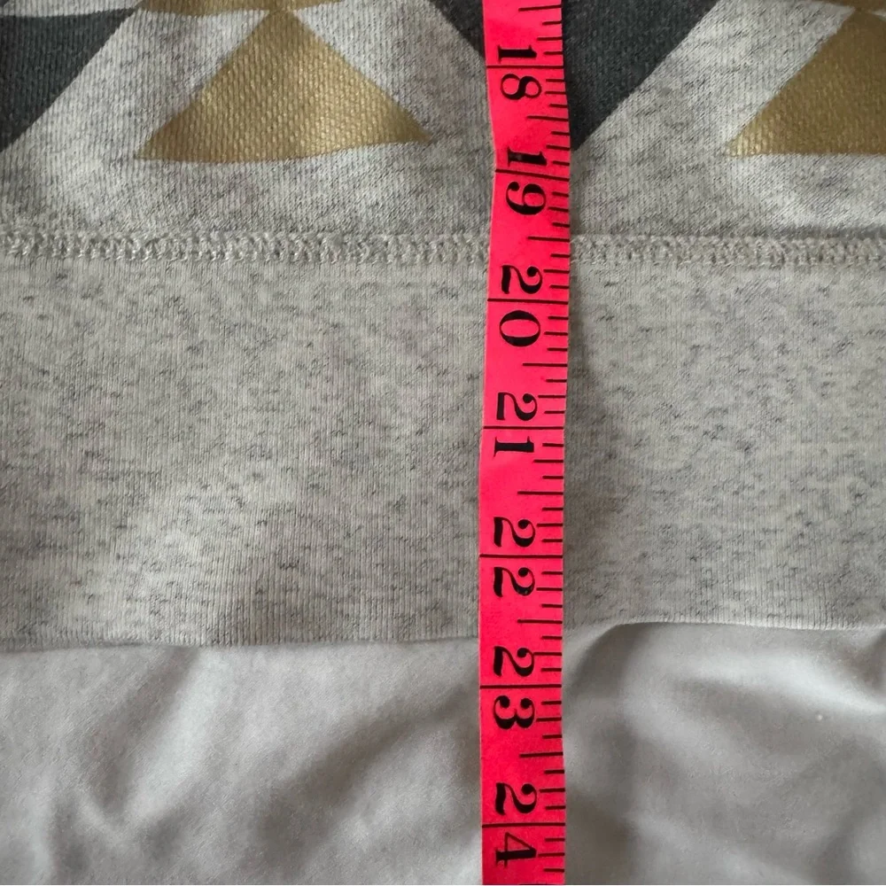 J crew pattern sweatshirt, grey with blue and gold